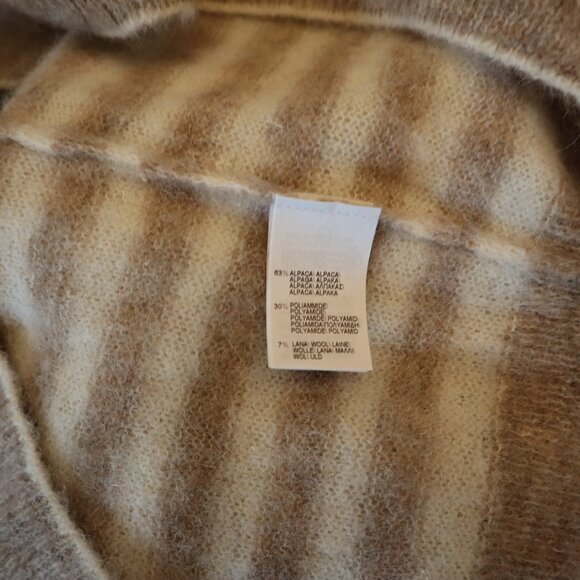 Brunello Cucinelli Sequins Sweater Beige Tan Stripe Alpaca Blend New Tag Size XL - Picture 8 of 9